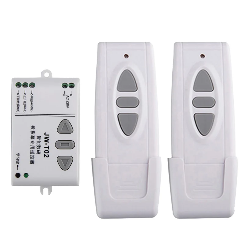 JW-T02 AC 220V Motor Wireless Remote Control Switch UP Down Stop Tubular Motor Controller Motor Forward Reverse TX RX Latched