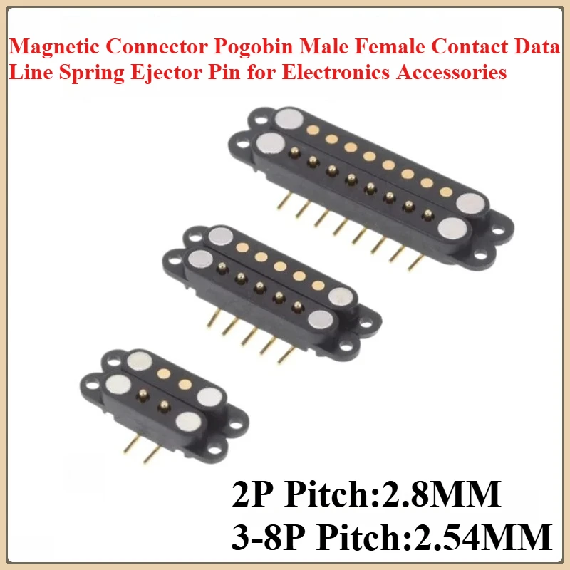 1 Set/5 Set   Male and Female Magnetic Connector Pin, Contact Data Line Spring Ejector, Electronics Accessories Components