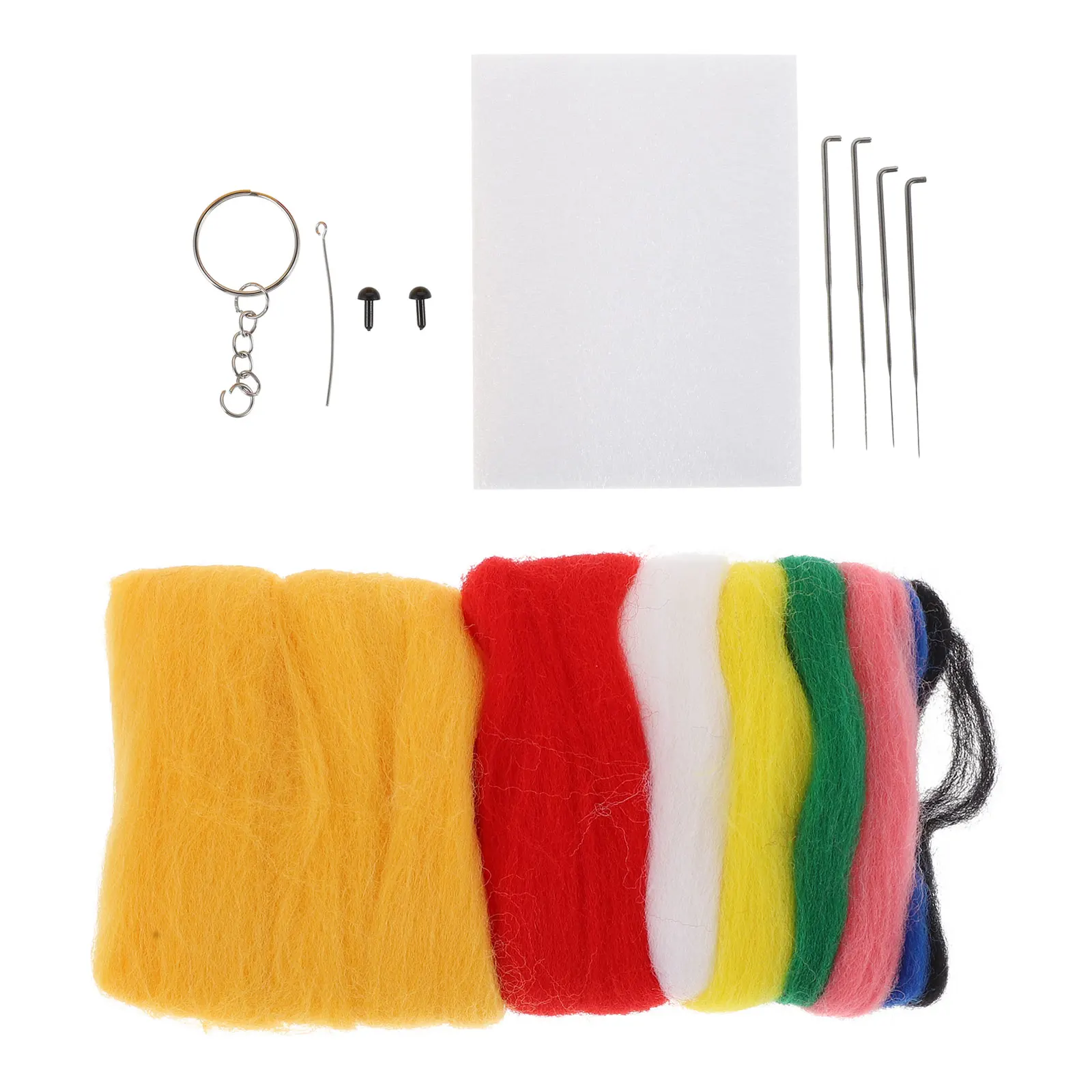 

1 Set Wool Felting Kit Tiger Craft Supplies Needle Punch Tools for Beginners Handmade Decorations Keychains Gifts for Felt