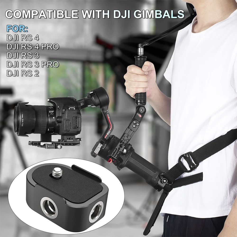 Battery Handle Base For DJI RS 4 RS 3 RS 2 Baseplate Mount Expansion Bracket with QD Socket 1/4