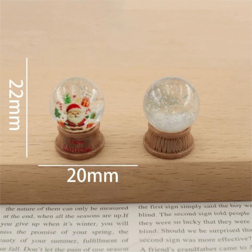 Winter Christmas Themed Christmas Crystal Ball Gift Box Resin Miniature Ornaments Elk Snow Globe DIY Dollhouse Decor