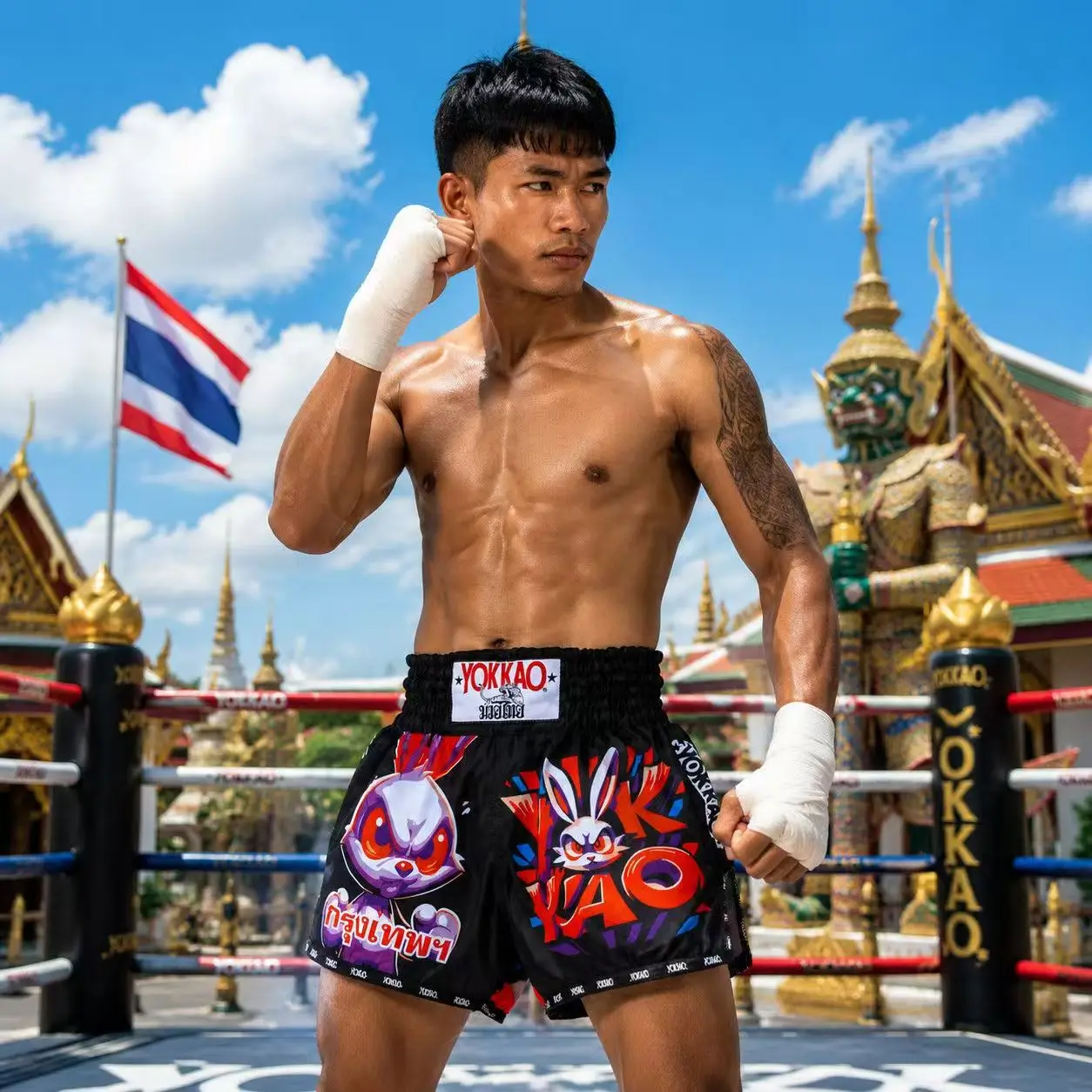 【rabbit】【tiger】【shark】【Orangutan】【dragon】New Animal Series Sanda MMA Thai Shorts for Training Are Unisex