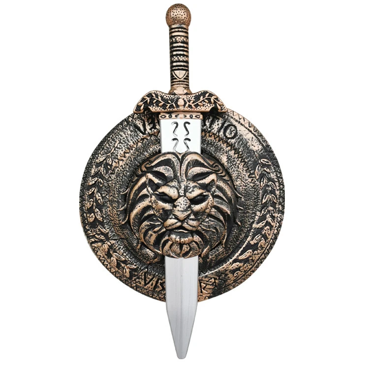 Accessori cosplay di Halloween Ancichi guerrieri romani Scudo Spada Armi Puntelli per costumi Bambini Ragazzo Festa di compleanno Regalo Giocattoli