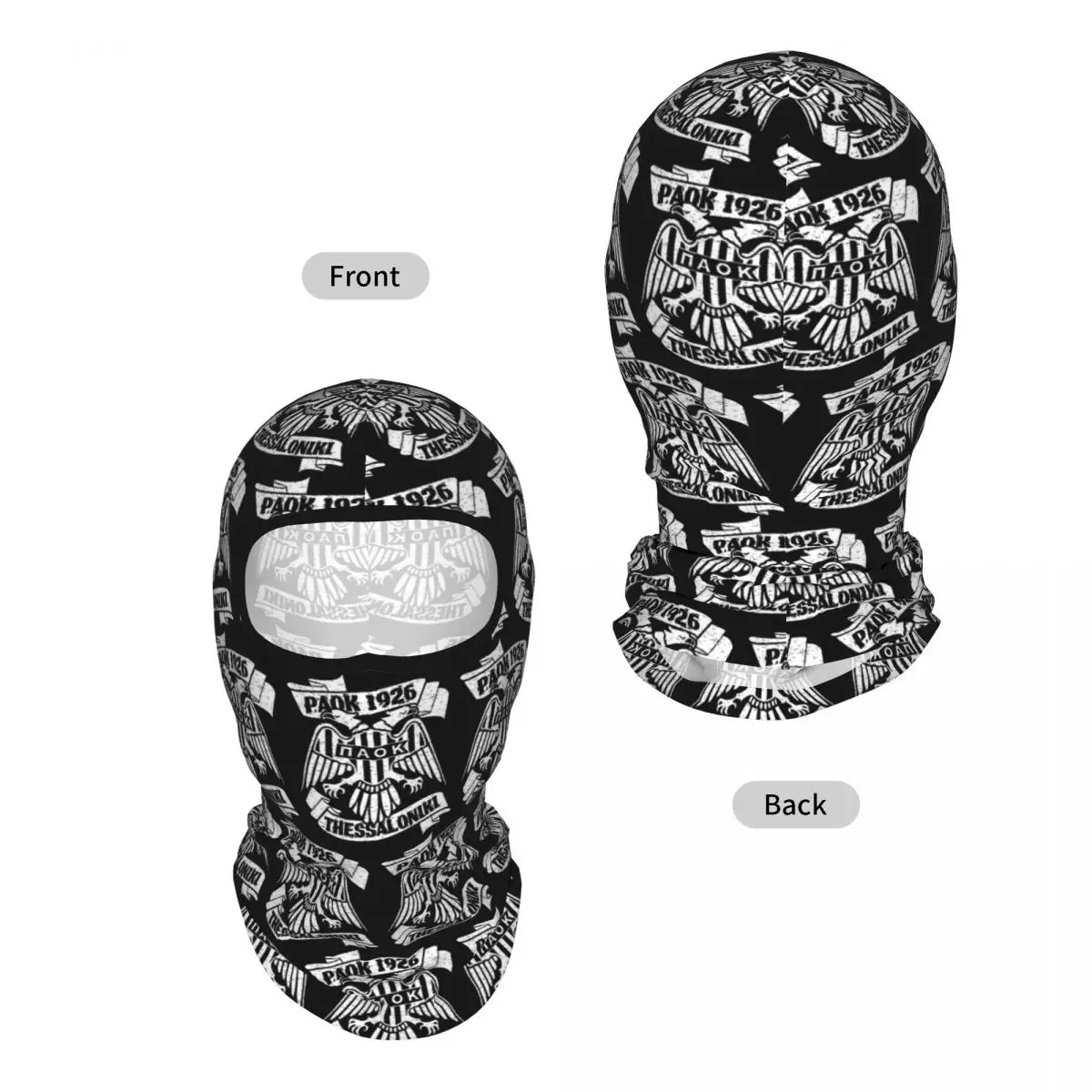 Paok Thessaloniki Ultras Hooligans Breathable Thin Balaclava Full Face Mask Sun Protection Neck Gaiter For Motorcycle Fishing