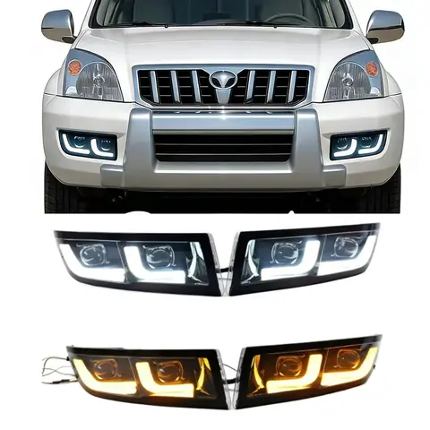 For Toyota Land Cruiser Prado 120 GRJ120 TRJ120 FJ120 LC120 2002-2010 Daytime Running Light LED Fog Lamp Turn Signal 2PCS