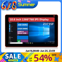 High-Quality 32Bits 10.6 Inch Windows 10 Tablets Z8300 Quad Core CPU 2GB RAM 32GB ROM 1366 x 768 IPS Dual Cameras USB 3.0 6600mA