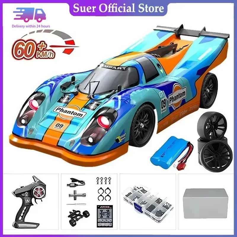 Coche Teledirigido 4WD 1:16 Con-LED, High Speed, 70 KM/H ~ 50 KM/H, Motor, Blue, SG918, 16307