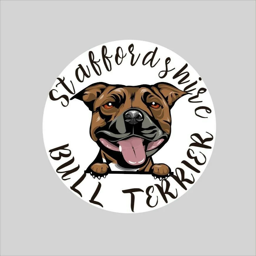 For Staffordshire Bull Terrier Peeking DOG Staffy Window Wall Laptop Sticker