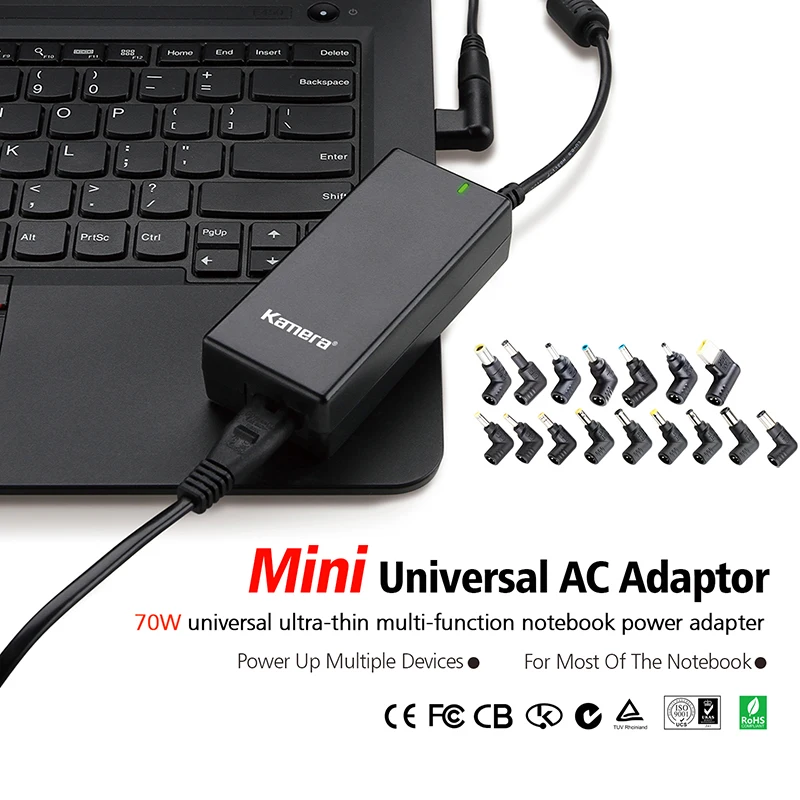 70W 2 Tips 5-24V Mini Universal Laptop Charger Notebook Adapter Power Supply for Laptop Charging for Hp DEll Compaq Toshiba IBN