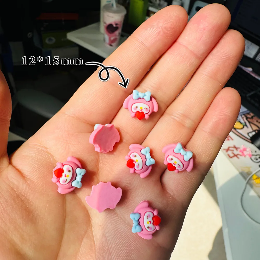 Juego de 50 dijes para uñas, decoración de resina 3D de gran tamaño Kuromi y Pochacco para decoración de uñas Kawaii atrevida