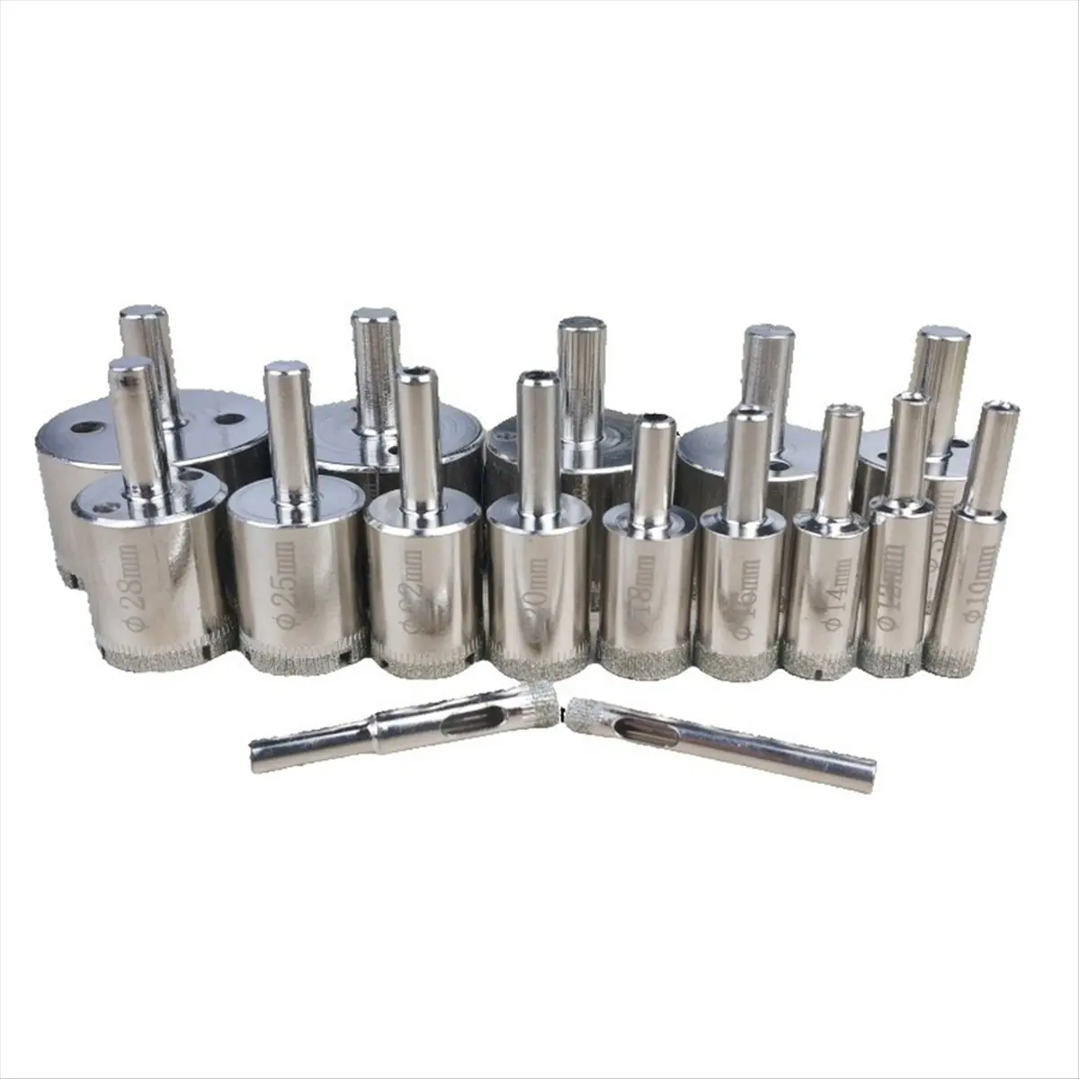 AA83 15PCS Diamond Hole Saw Kit 6-50mm Hollow Core Drill Bits for Drilling Glass Stone Tile Bottles Drill Bits Set Tools