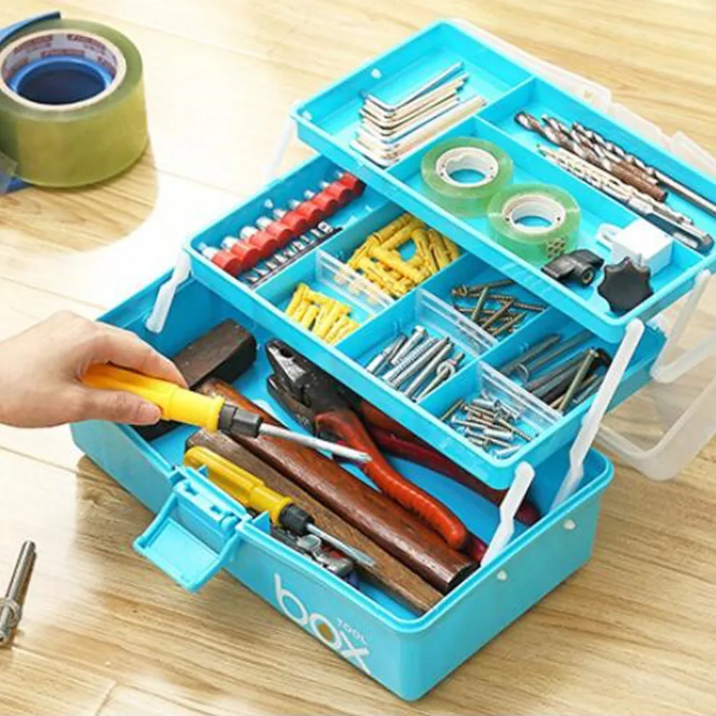 

Sky-Blue Size S Emergency Box Multi-Layer Portable Medicine Storage Box for Home Office Travel Camping