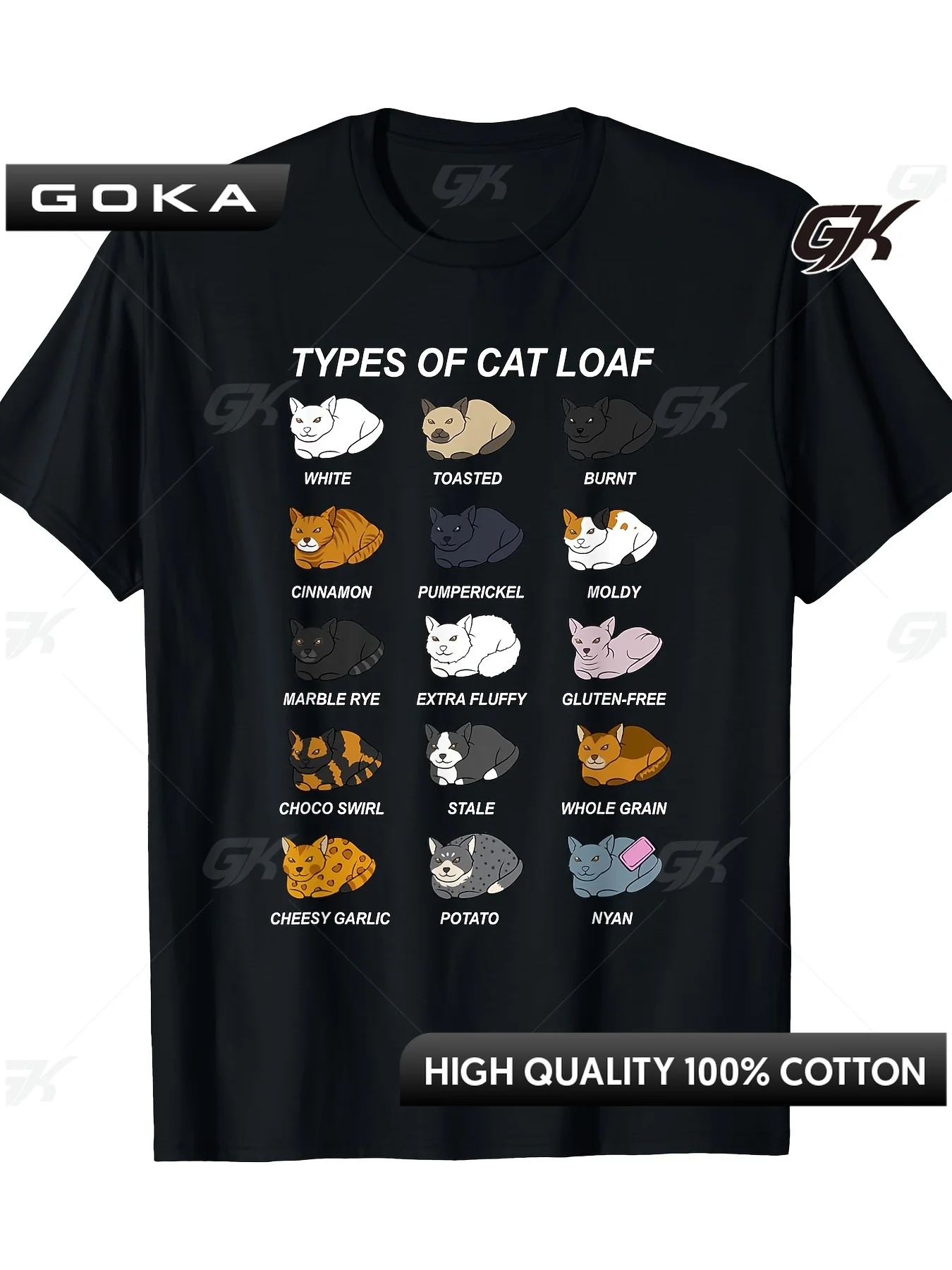 

Cat Bread Graphic T-Shirt for Kitten Lovers Fun Baker & Pastry Chef Tee Casual Fashion Tee Comfortable Round Short Sleeved Tops