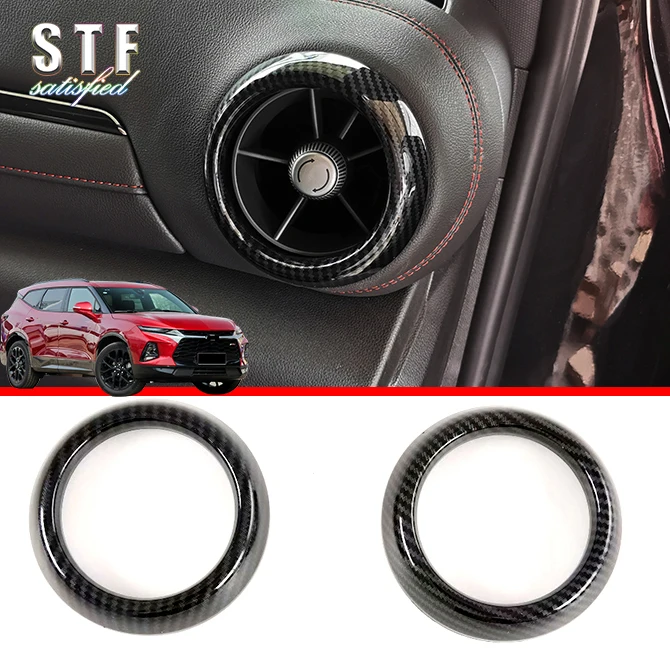 

Углеродное волокно, внутренняя крышка вентиляционного отверстия для кондиционера, накладка для Chevrolet Blazer 2019 2020, автомобильные аксессуары, наклейки W4