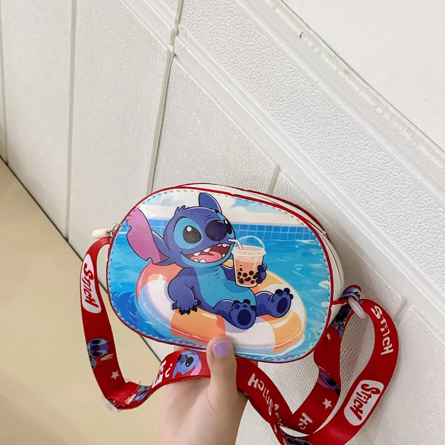 

Disney Lilo Stitch Children's Bag Shoulder Bag Cute Cartoon Crossbody Bag Boys Girls Mini Square Bag Anime Fashion Zero Wallet