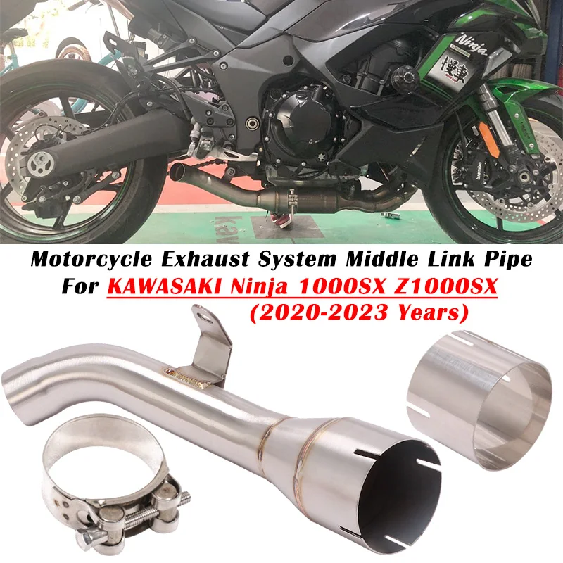 

Slip On For KAWASAKI Ninja 1000SX Z1000SX 2020 2021 2022 2023 Motorcycle Exhaust Escape Modified Muffler Middle Link Pipe