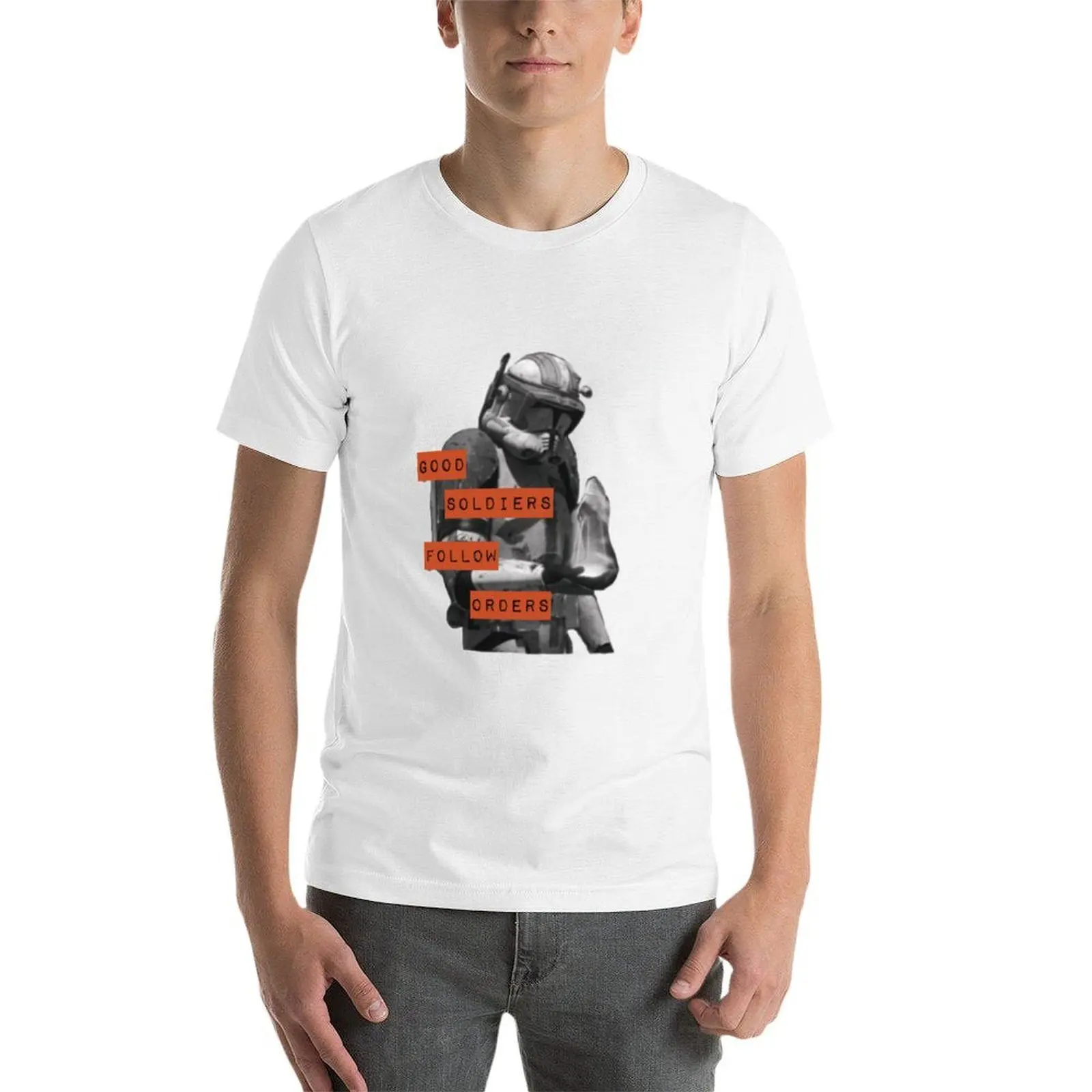 قمصان قطنية ثقيلة لتي شيرت جنود القائد تي شيرت كودي أوامر اتبع تي شيرت رجالي قطني - رجل جيد