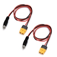 2Pcs XT60H Female to 8.0 Glow Starter Pocket Booster Connector Adapter Wire Charge Lead Cable 22awg 30cm for RC Battery Charger