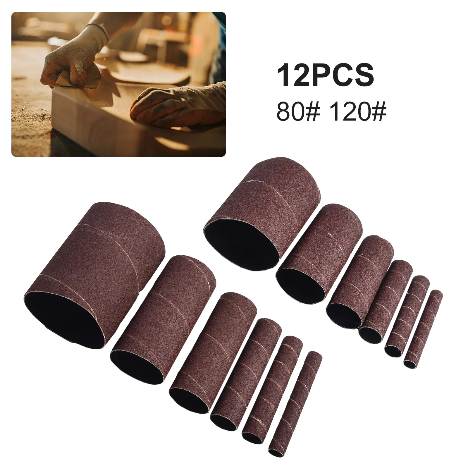 Sanding Drum Reliable Polishing Solution 45in Sanding Drum Sleeves Kit with 12pcs Sanding Paper Drum 80# 120# Grits