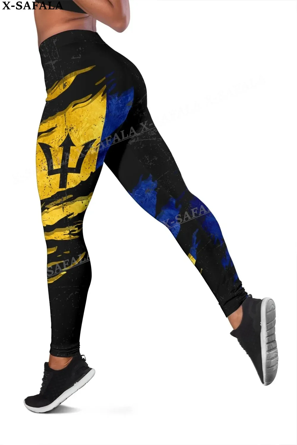 Barbados Coat Of Arms Love Country Leggings 3D Print Women Yoga Girl Stretch GYM Slim High Waist Legging Summer Sports-1