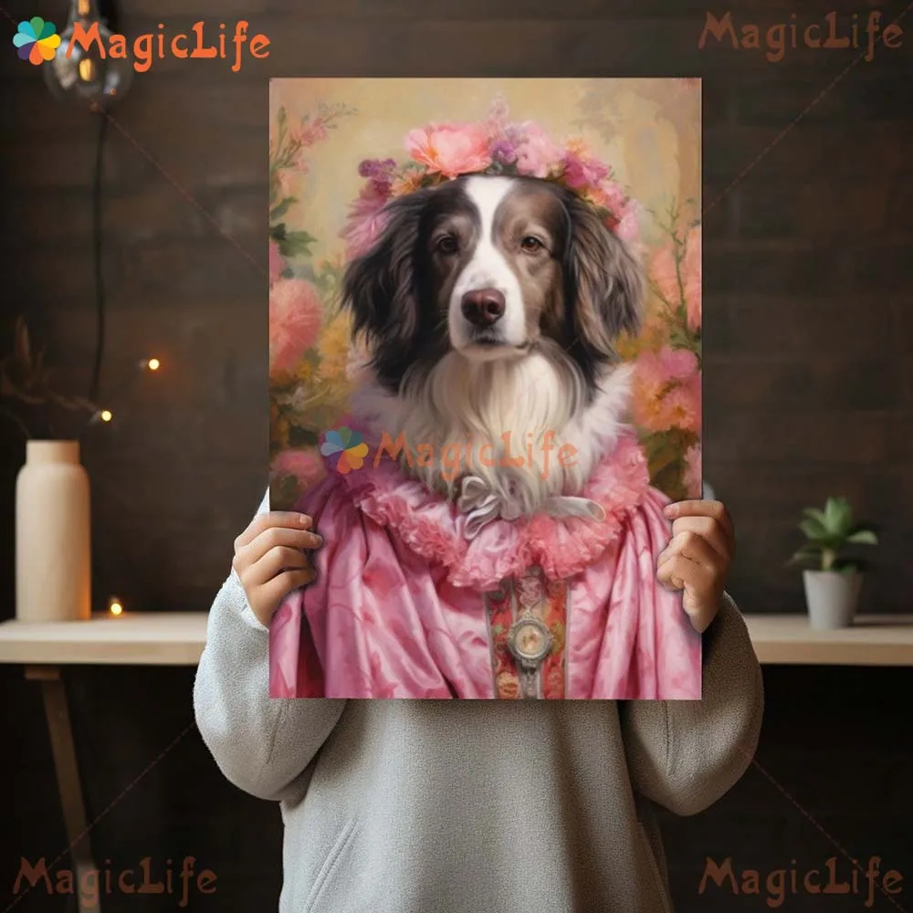 

Custom Princess King Dog Cat Animal Portrait Gift Poster Wall Art Canvas Painting Wall Pictures For Living Room Decor Unframed