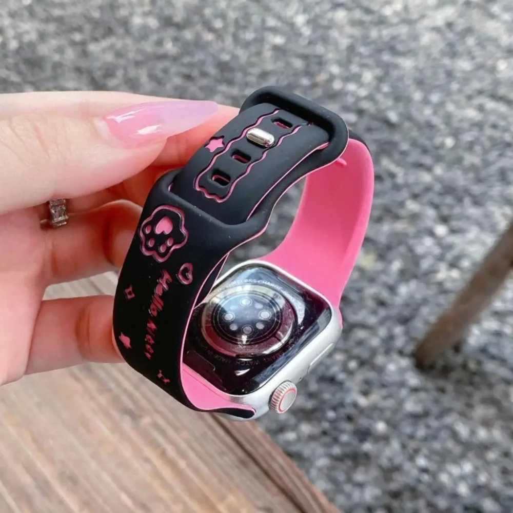 Cartoon Hello Kitty Girl Silicone Case Band for Apple Watch Cover Strap Series 11/10/9/8/7 40mm 41mm 42mm 44mm 45mm 46mm 49mm view 2