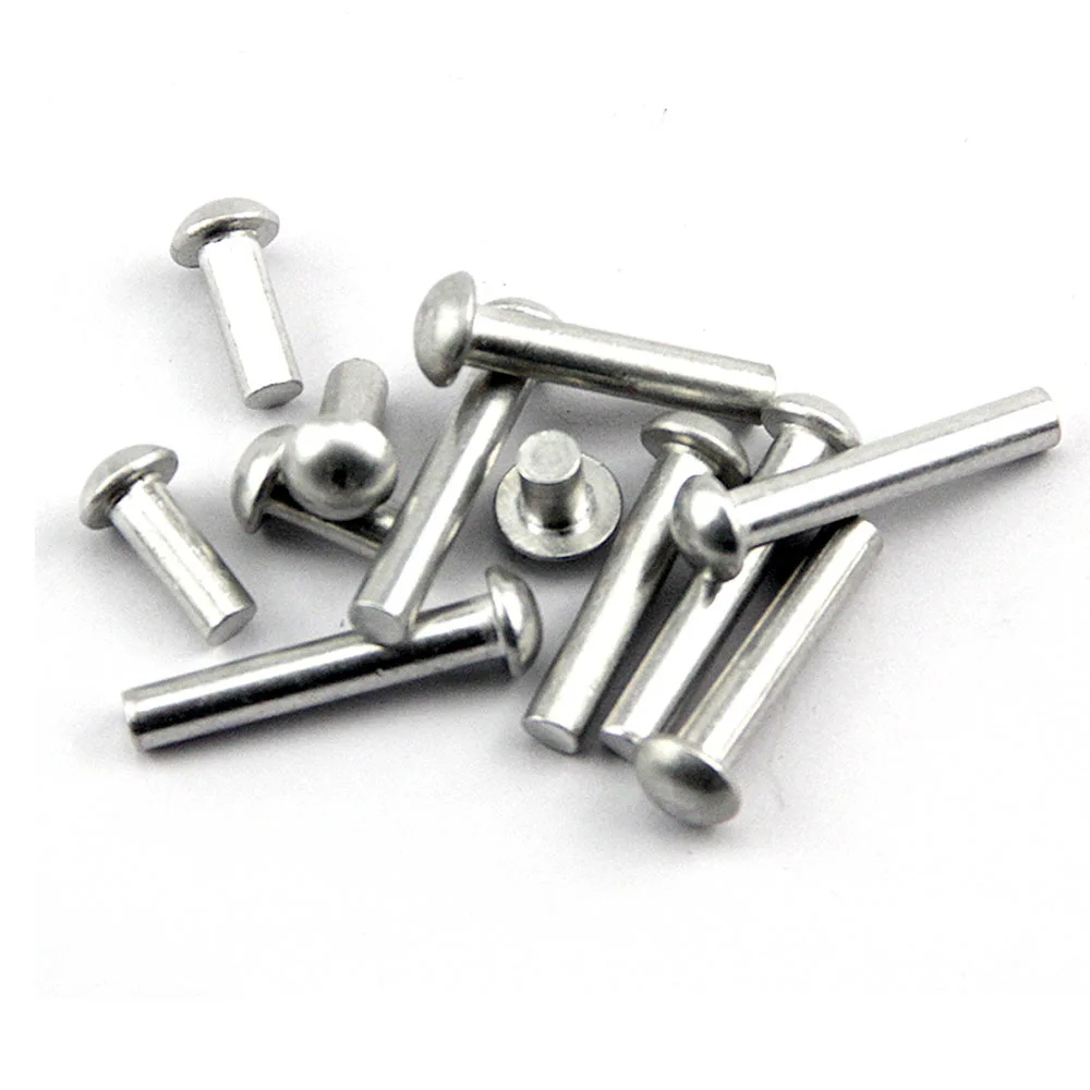 2/100 Stück M2 M2,5 M3 M4 M5 M6 M8 M10 massives Aluminium GB867 Knopf Semi Dome Rundkopf Percussion Punch selbststeckende Niete