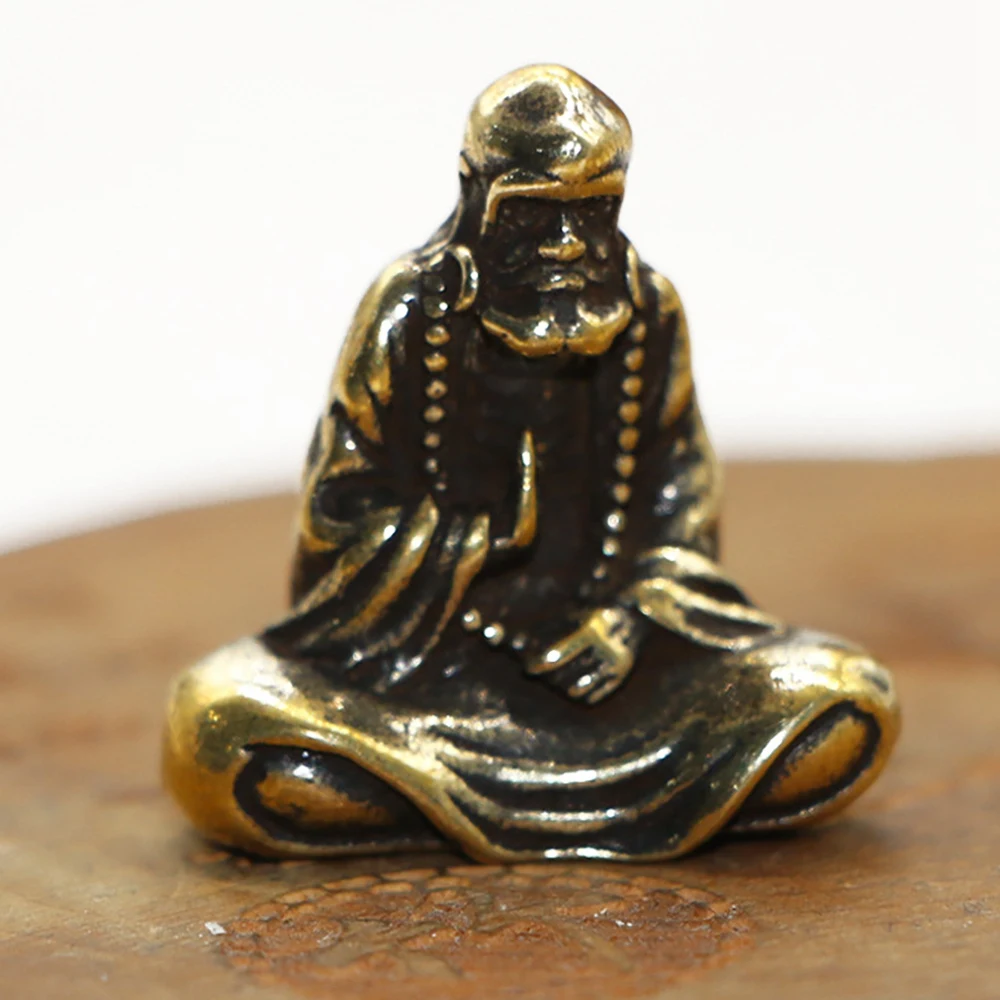 Premium-Retro Brass Buddha Mini Statue Bodhidharma Master Figurines Desk Decoration Handcrafts Gifts Miniatures