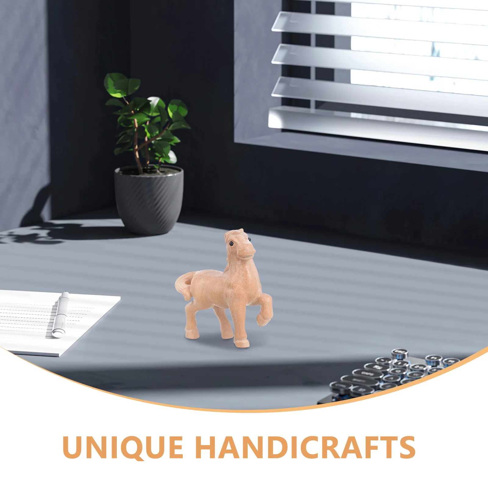 Wooden Horse Hand Carved Chinese Zodiac For Home Decor Office Desk Horse For Office Bookshelf 2026 New Year Decoration