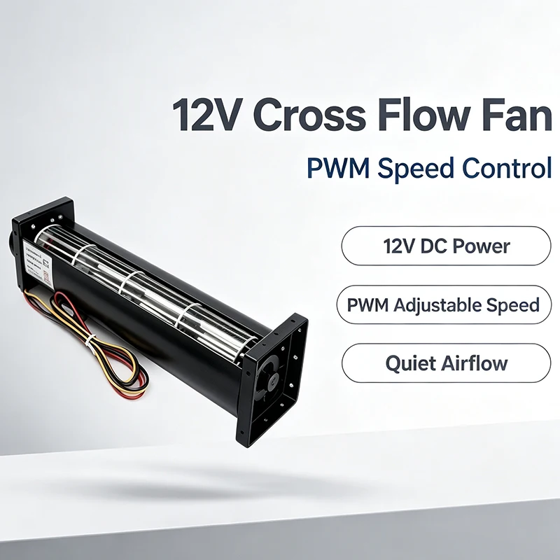 PWM Cross Flow Fan Tangential Blower Long Barrel Roller Fan High Air Volume Cooling Ventilation Fan for Air Conditioner Heater
