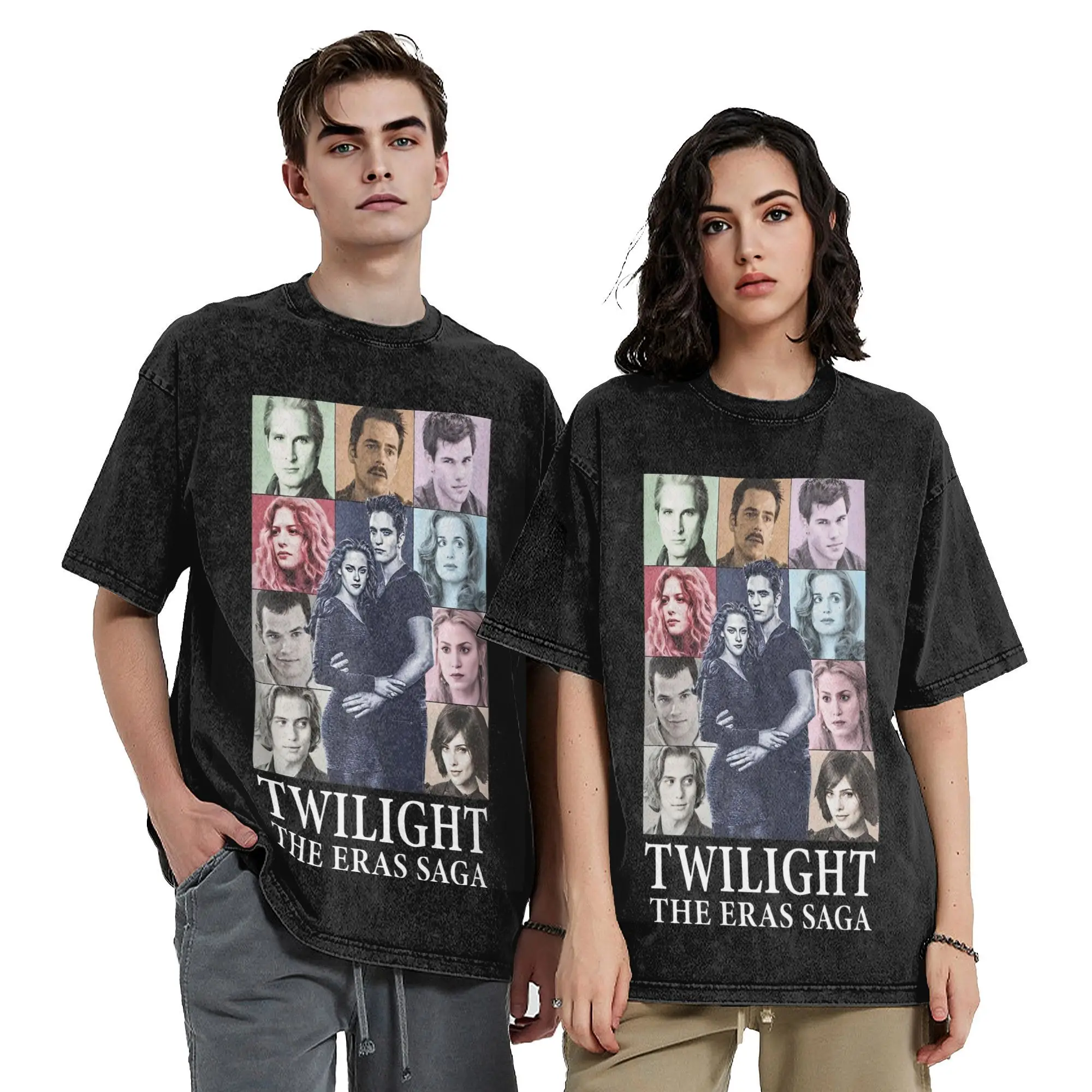

Промытая футболка Twilight Eras Tour, футболка в стиле хип-хоп, уличная одежда больших размеров, Эдвард Каллен, летние топы, футболка для мужчин и женщин