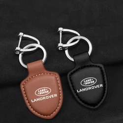 Leather Car Logo Keychain KeyRing For Land Rover Range Rover Freelander Evoque Velar Discovery Sport Vision Defender Accessories