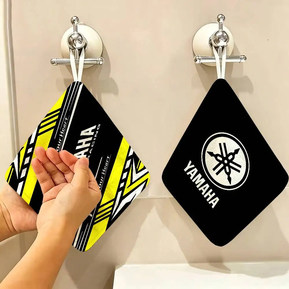 Classic Y-Yamaha Moto Multi-scene Polyester Cotton Towel, Hanging Hand Wiping Cloth for Kitchen Bathroom Hotel