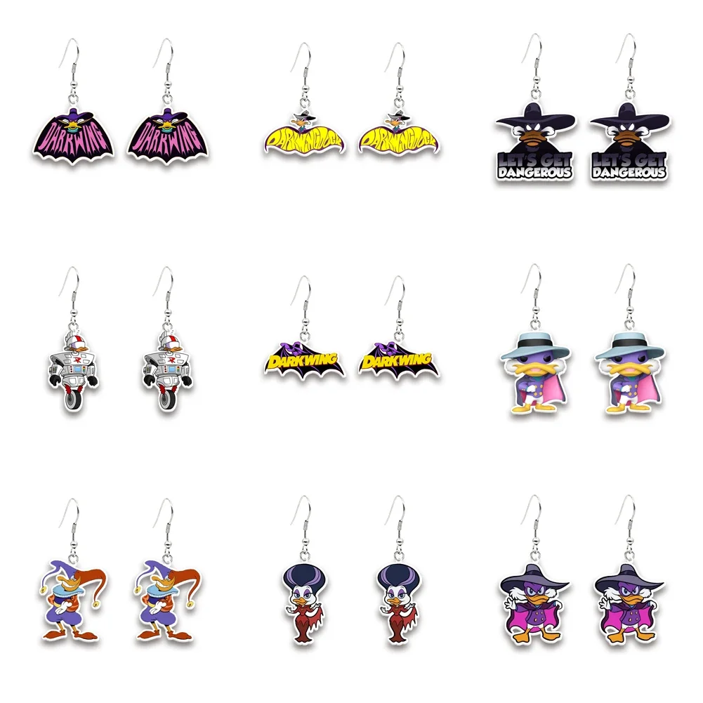 

W Simple Fashion Cartoon Character Earrings Mini Colorful Acrylic Stud Cute Earrings For Women Gifts