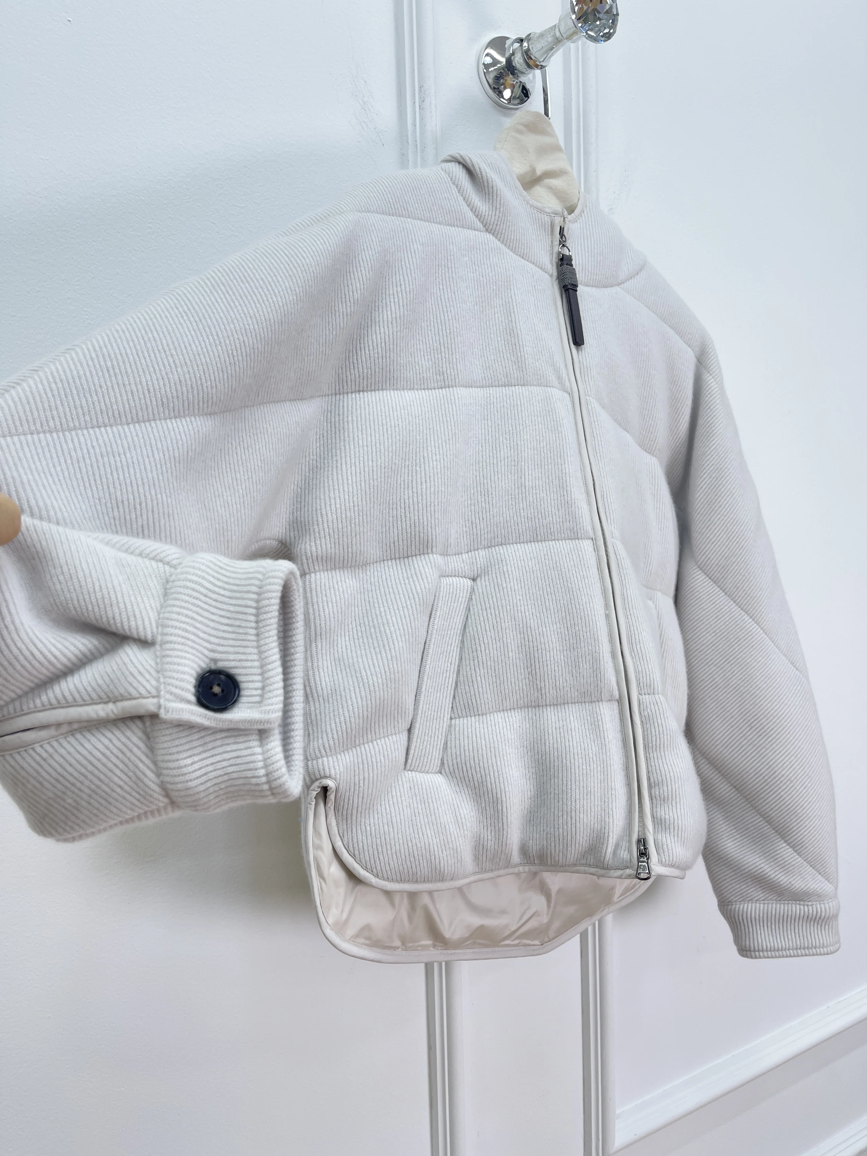 Nueva chaqueta de plumón de ganso con capucha de tela tejida para mujer, Tops informales modernos y versátiles