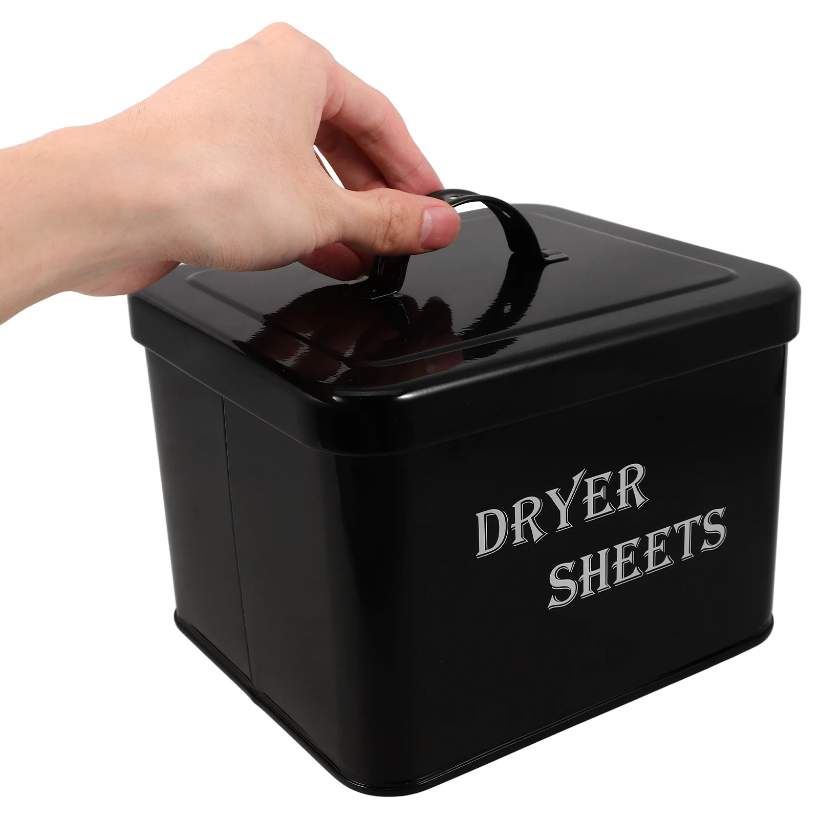 

1pc Dryer Sheet Container Farmhouse Metal Laundry Organizer Holder For Fabric Softener Sheets Storage Box Lid Iron