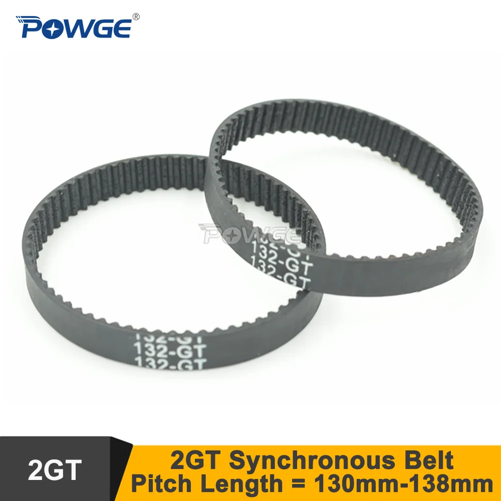 POWGE 130/132/134/136/138 2GT Timing Belt W=6/9mm Teeth 65/66/67/68/69 2MGT Synchronous Belt Small Backlash Linear Motion 3D