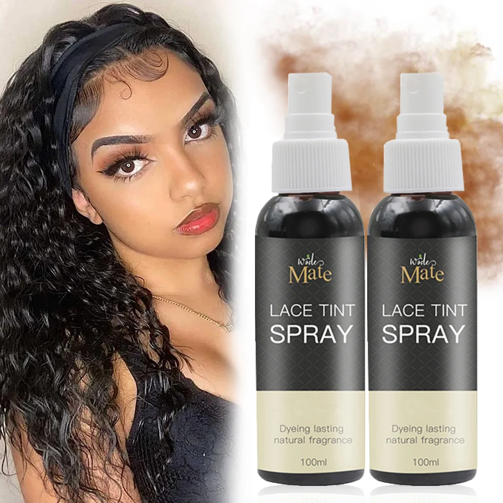 Private Label Lace Tint Spray for Wigs Dark Brown Middle Brown Light Brown Lace Dyeing Spray Tinted Lace Aerosol Spray