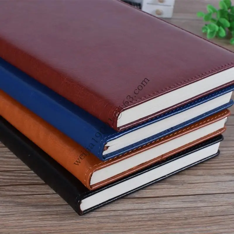 دفتر الورق المقسوم مع 200 صفحة على نطاق واسع من اليومية الجلدية المبطنة Business Business Notepads لكتابة اليومية .H05A