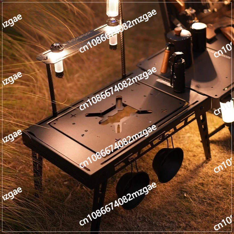 

Aluminum Magnesium Alloy Outdoor Multifunctional Stand Foldable Quick Setup Camping Table Picnic Table