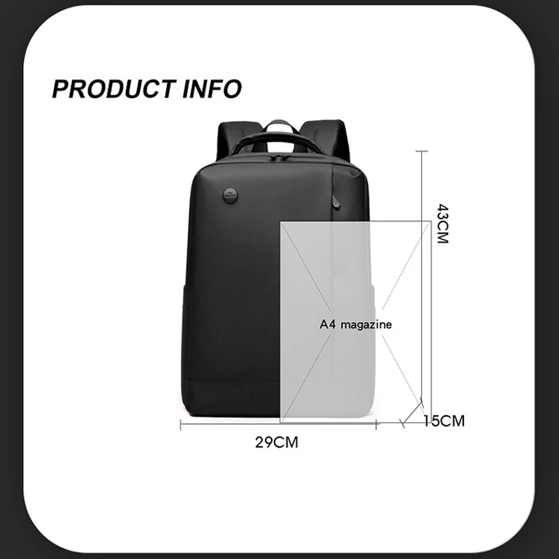 Laptop Backpack Polyester Water Resistant Bag Shockproof Computer Case 15