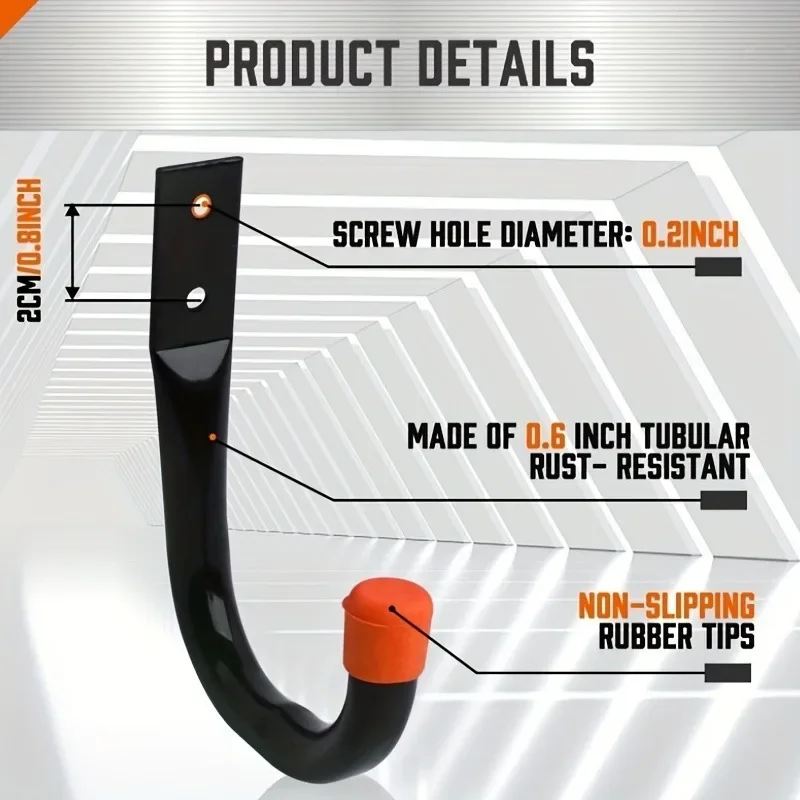 

6 шт. сверхмощные гаражные крючки, подвесные крючки для хранения инструментов, гаражные принадлежности с винтами, настенные велосипедные крючки