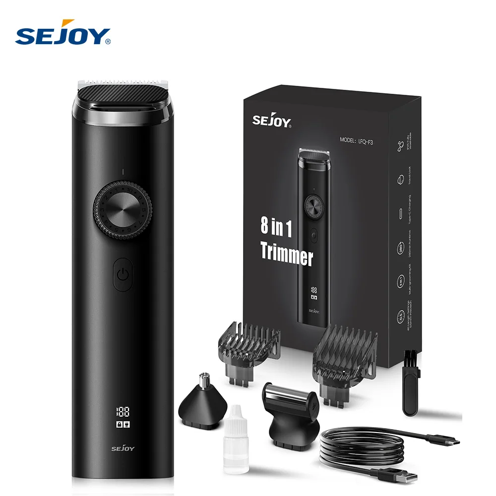 Sejoy Bartschneider für Männer Kabelloser Nasenhaartrimmer Wasserdichter Haarschneider und Trimmer-Set Elektrischer Rasierer