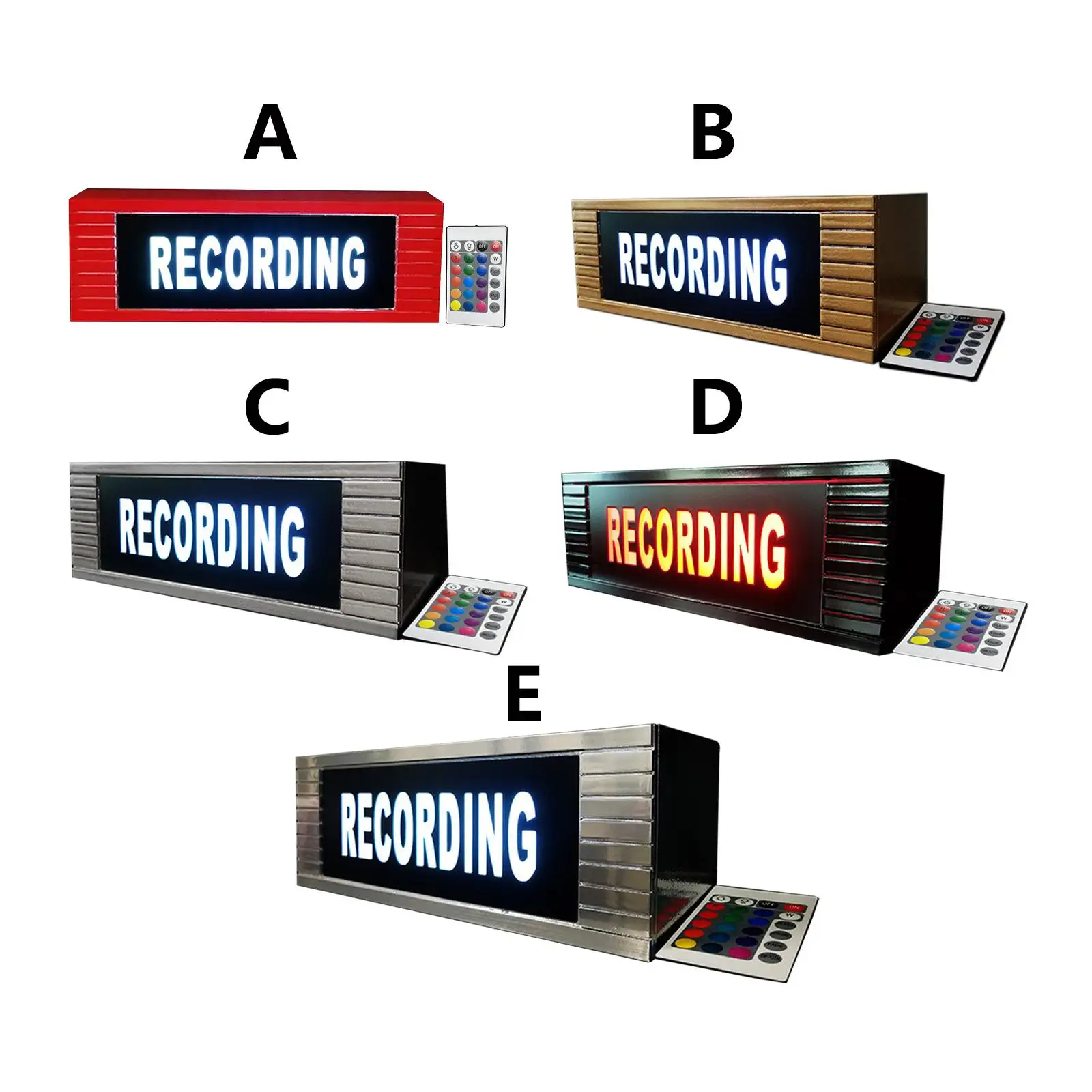 Recording Sign with Remote LED Illuminated for Home Decoration Music Banner