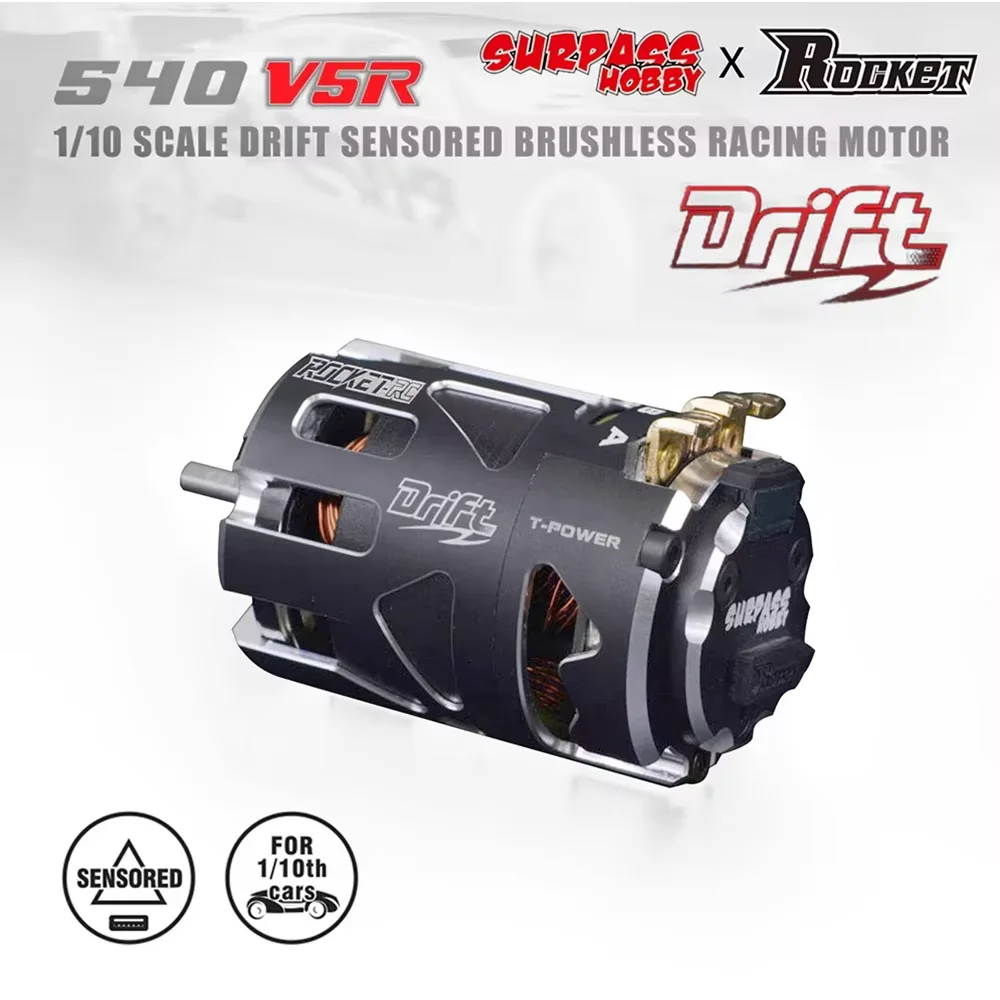 SurpassHobby Rocket 540 V5R Sensored Brushless Motor for 1/10 1/12 1/14 Off-road Drift Electric Car Competition Modified Truck