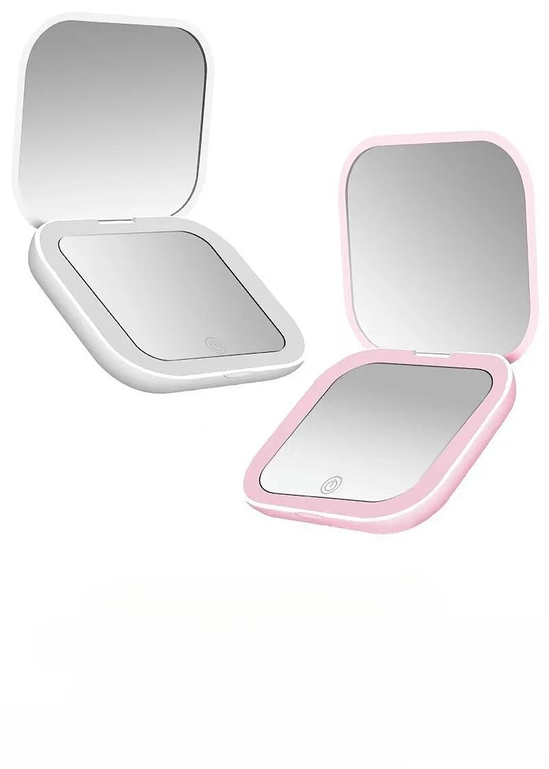 

Миниатюрное портативное складное зеркало для макияжа с LED-подсветкой, увеличительное, компактное, карманное, дорожное, эстетичное, косметическое зеркало, инструмент для макияжа