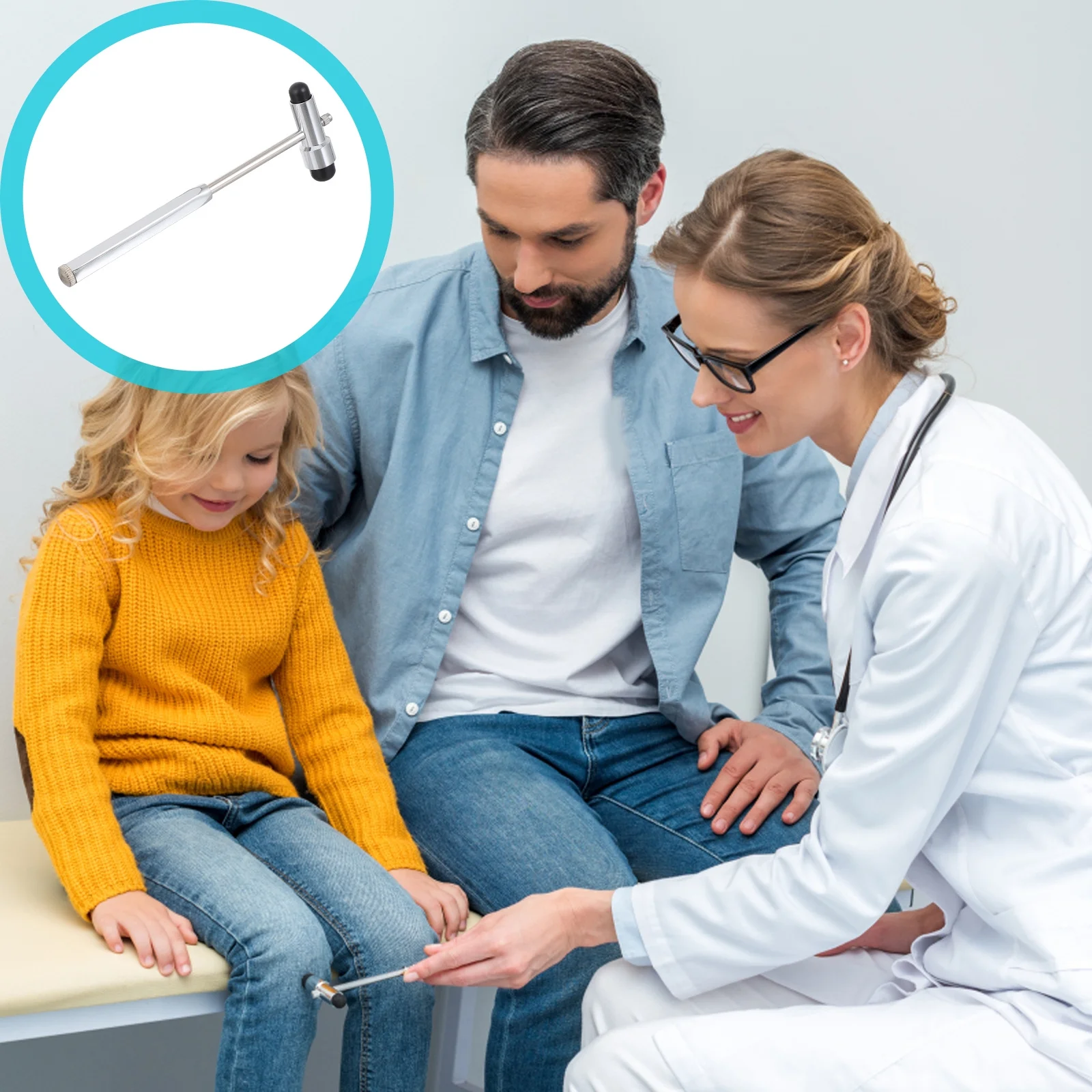 Double-Headed Reflex Hammer Zinc Alloy T-Shape Medical Diagnostic Tool For Nerve Testing Physical Examination Teaching