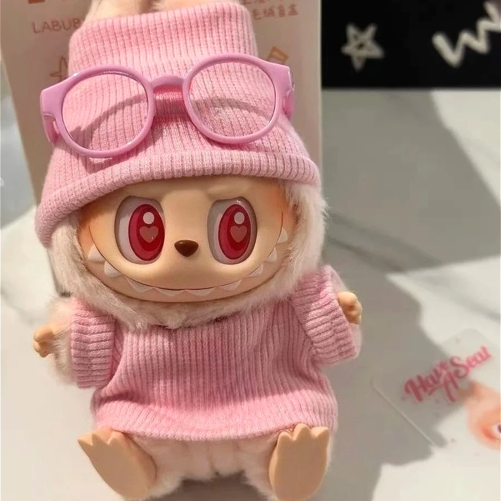Trendy Suit Ropa Labubu 3.0 for 15/17cm Labubu Stylish Striped Sweatshirt & Skirt Set Leisure & Simple Style Outfit  for Dolls