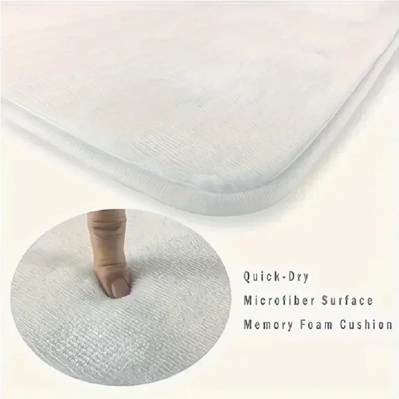 VIKAMA Lying Fluffy White Cat Shaped Doormat 2D Painting Flannel Non Slip Waterproof Floor Mat Bedroom Animal Decor Rug