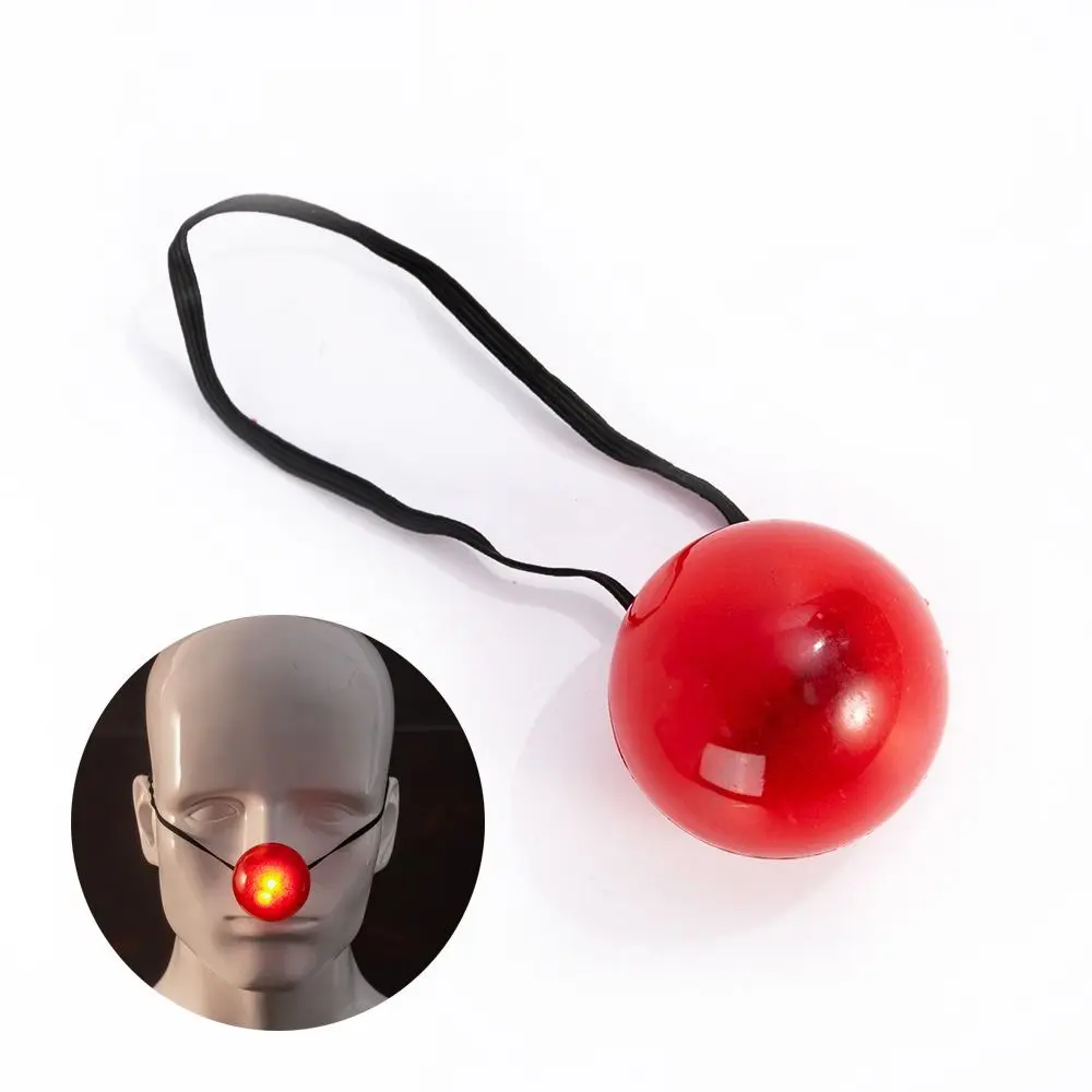 

Light Up Clown Red Nose Stage Performances Dress-up Glowing Clown Nose Halloween Skin-friendly Light Glowing Red Nose